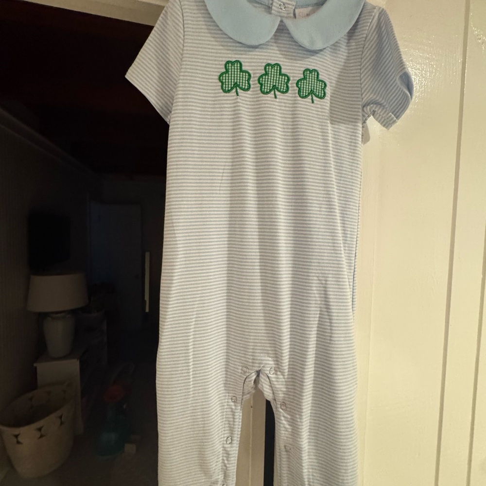 Stitchy Fish Trio Shamrock Romper